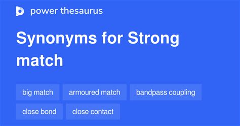 strongest matches synonyms
